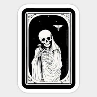 Skeleton Tarot Card Reader Astrology Occult Sticker